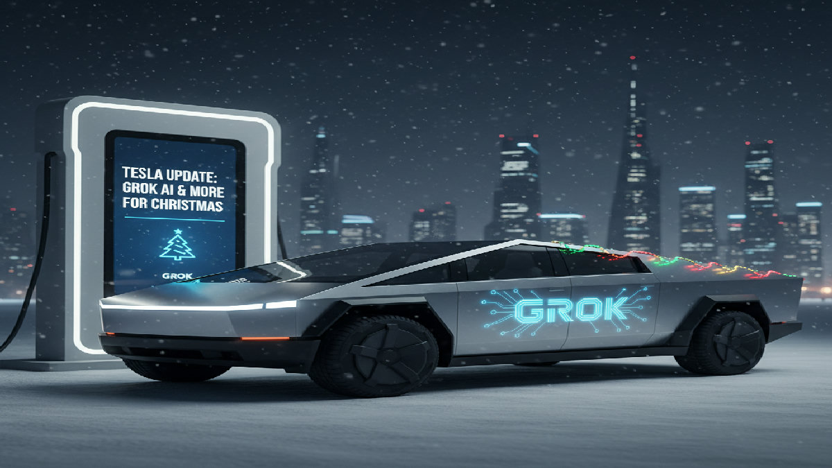 Mise à jour Tesla : L'IA Grok et plus pour Noël